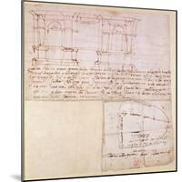 W.23R Architectural Sketch with Notes-Michelangelo Buonarroti-Mounted Giclee Print