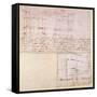 W.23R Architectural Sketch with Notes-Michelangelo Buonarroti-Framed Stretched Canvas