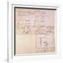 W.23R Architectural Sketch with Notes-Michelangelo Buonarroti-Framed Giclee Print