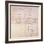 W.23R Architectural Sketch with Notes-Michelangelo Buonarroti-Framed Giclee Print