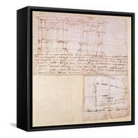 W.23R Architectural Sketch with Notes-Michelangelo Buonarroti-Framed Stretched Canvas