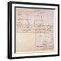 W.23R Architectural Sketch with Notes-Michelangelo Buonarroti-Framed Giclee Print