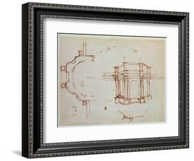 W.24R Architectural Sketch-Michelangelo Buonarroti-Framed Giclee Print