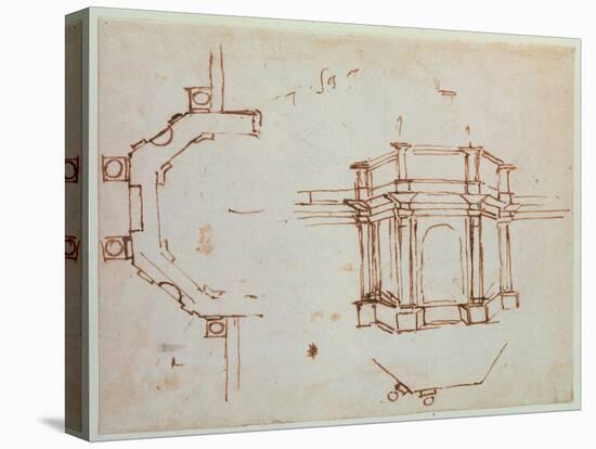 W.24R Architectural Sketch-Michelangelo Buonarroti-Stretched Canvas