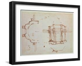 W.24R Architectural Sketch-Michelangelo Buonarroti-Framed Giclee Print