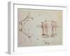 W.24R Architectural Sketch-Michelangelo Buonarroti-Framed Giclee Print