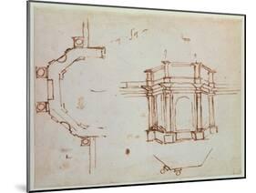W.24R Architectural Sketch-Michelangelo Buonarroti-Mounted Giclee Print