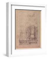 W.26R Design for the Medici Chapel in the Church of San Lorenzo, Florence (Charcoal)-Michelangelo Buonarroti-Framed Giclee Print