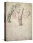 W.63R Study of a Male Nude, Leaning Back on His Hands-Michelangelo Buonarroti-Stretched Canvas