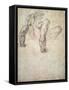 W.63R Study of a Male Nude, Leaning Back on His Hands-Michelangelo Buonarroti-Framed Stretched Canvas