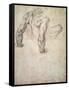 W.63R Study of a Male Nude, Leaning Back on His Hands-Michelangelo Buonarroti-Framed Stretched Canvas