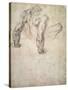 W.63R Study of a Male Nude, Leaning Back on His Hands-Michelangelo Buonarroti-Stretched Canvas