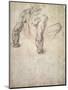 W.63R Study of a Male Nude, Leaning Back on His Hands-Michelangelo Buonarroti-Mounted Premium Giclee Print