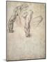 W.63R Study of a Male Nude, Leaning Back on His Hands-Michelangelo Buonarroti-Mounted Premium Giclee Print