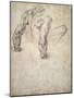 W.63R Study of a Male Nude, Leaning Back on His Hands-Michelangelo Buonarroti-Mounted Giclee Print