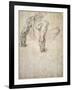 W.63R Study of a Male Nude, Leaning Back on His Hands-Michelangelo Buonarroti-Framed Giclee Print