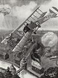 Lieutenant William Leefe Robinson Attacks an Enemy Airship and Brings it Down in Flames-W. Avis-Framed Giclee Print