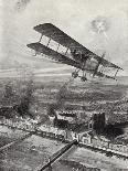 Lieutenant William Leefe Robinson Attacks an Enemy Airship and Brings it Down in Flames-W. Avis-Framed Giclee Print