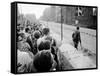 W. Berlin Citizens Crowding Against Nascent Berlin Wall in Russian Controlled Sector of the City-Paul Schutzer-Framed Stretched Canvas