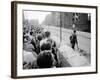 W. Berlin Citizens Crowding Against Nascent Berlin Wall in Russian Controlled Sector of the City-Paul Schutzer-Framed Photographic Print