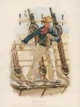 Sailor of the British Navy Heaves the Lead to Measure the Depth of Water-W.c. Symons-Laminated Art Print