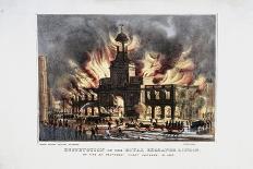 The Awful Destruction of the Royal Exchange (2N) Fire, London, 1838-W Clerk-Giclee Print