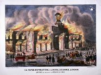 The Awful Destruction of the Royal Exchange (2N) Fire, London, 1838-W Clerk-Framed Giclee Print