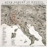 The Evil Genius of Europe, A Comic Map, 1859-W. Coney-Framed Giclee Print