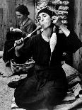 Spanish Peasant Using Ancient Methods to Spin Flax Into Thread-W^ Eugene Smith-Photographic Print