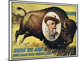 W F Cody Poster, 1908-null-Mounted Giclee Print