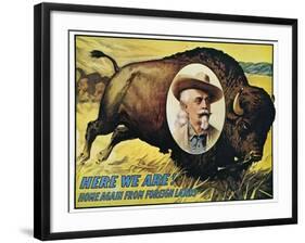 W F Cody Poster, 1908-null-Framed Giclee Print