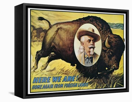 W F Cody Poster, 1908-null-Framed Stretched Canvas