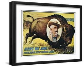 W F Cody Poster, 1908-null-Framed Giclee Print