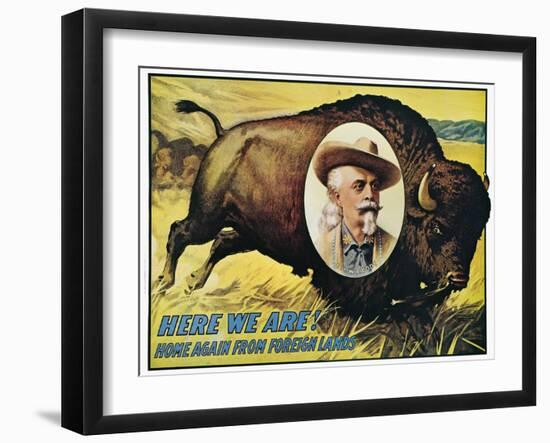 W F Cody Poster, 1908-null-Framed Giclee Print