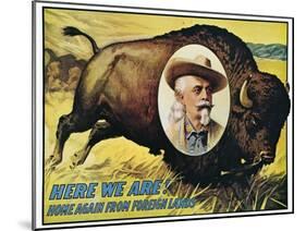 W F Cody Poster, 1908-null-Mounted Giclee Print