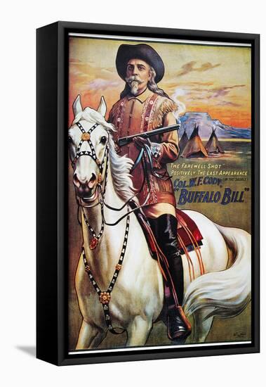 W F Cody Poster, 1910-null-Framed Stretched Canvas