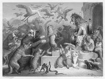 Summoned to the Royal Court by King Noble (The Lion) the Animals Gather for Reinecke's Trial-W. French-Laminated Art Print