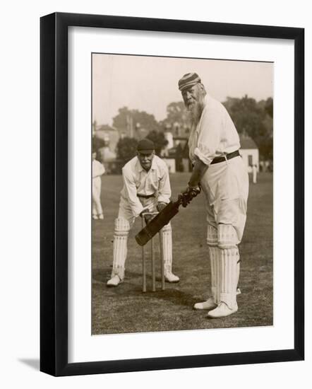 W.G. Grace Batting at Gravesend, 1913-null-Framed Photographic Print