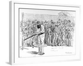 W.G. Grace Batting in the Nets at Lord's, 1895-null-Framed Photographic Print