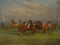 Ploughing with a Three-Horse Team-W.h. Hopkins-Framed Art Print