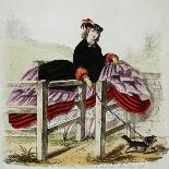 Lady Negotiates a Gate Hand-Colored Print-W.H.J. Carter-Framed Premium Giclee Print