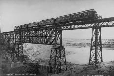 Passenger Train on Posada-Encarnation Trestle Bridge, Mexico-W.H. Jackson-Stretched Canvas