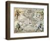 W. Hemisphere Map, 1596-Theodor de Bry-Framed Giclee Print