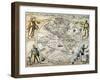 W. Hemisphere Map, 1596-Theodor de Bry-Framed Giclee Print