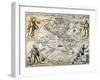 W. Hemisphere Map, 1596-Theodor de Bry-Framed Giclee Print