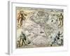 W. Hemisphere Map, 1596-Theodor de Bry-Framed Giclee Print