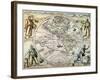 W. Hemisphere Map, 1596-Theodor de Bry-Framed Giclee Print