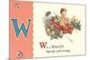 W is a Wagon-null-Mounted Art Print