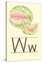 W Is for Watermelon-null-Stretched Canvas