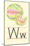 W Is for Watermelon-null-Mounted Art Print